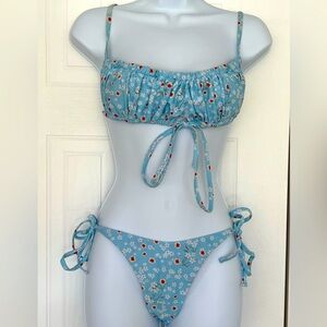 ZAFUL Women’s U Neck Bust Adjustable Straps Blue-Small (Bust 33.07 - 34.65)